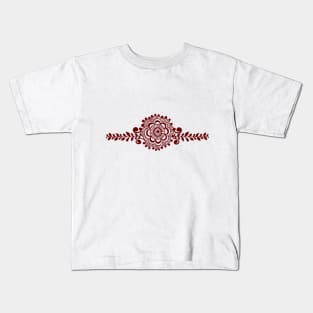 Red Henna Tattoo - Red Mehendi Motifs Kids T-Shirt